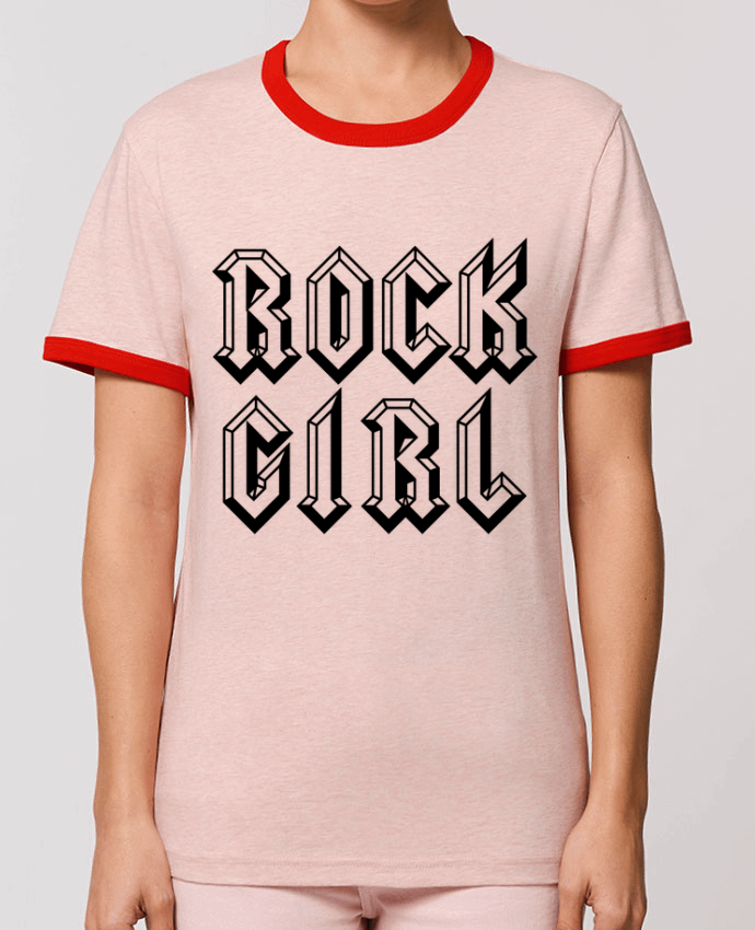 T-Shirt Contrasté Unisexe Stanley RINGER Rock Girl por Freeyourshirt.com