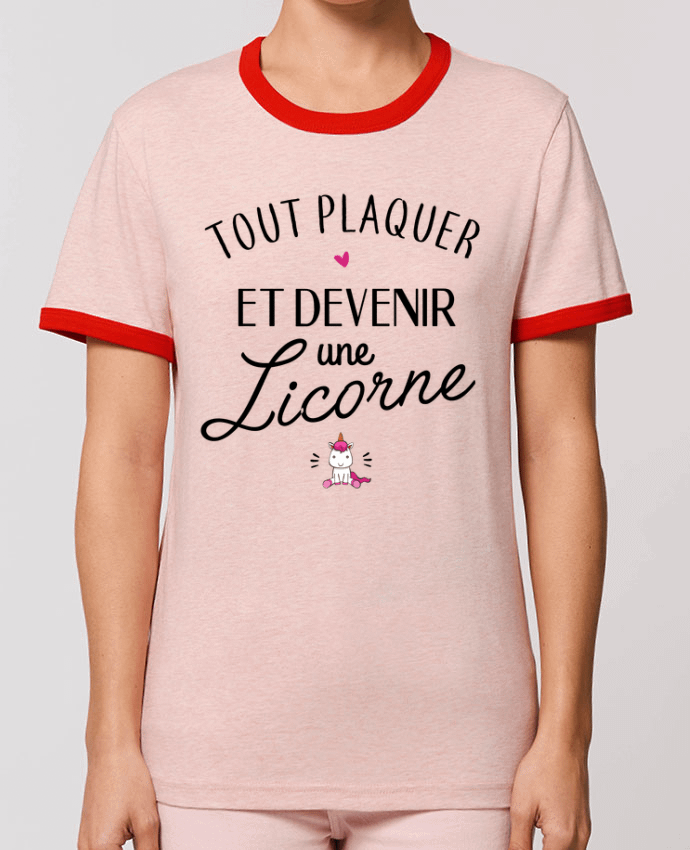 T-Shirt Contrasté Unisexe Stanley RINGER Tout plaquer et devenir une licorne por La boutique de Laura