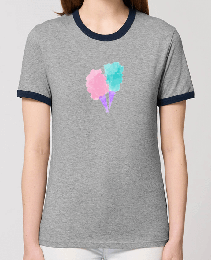 T-Shirt Contrasté Unisexe Stanley RINGER Watercolor Cotton Candy by PinkGlitter