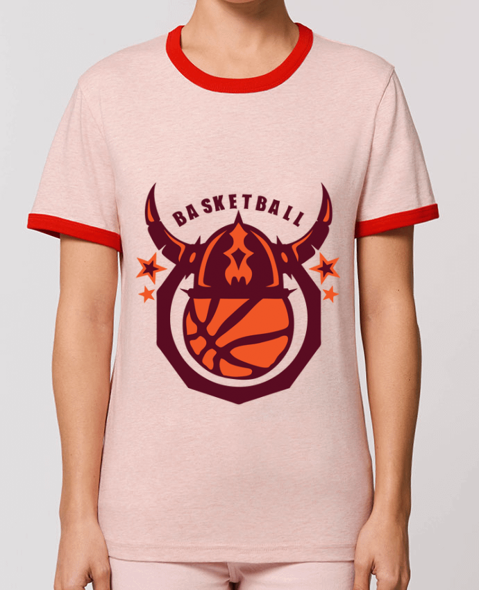 T-Shirt Contrasté Unisexe Stanley RINGER basketball casque viking logo sport club por Achille