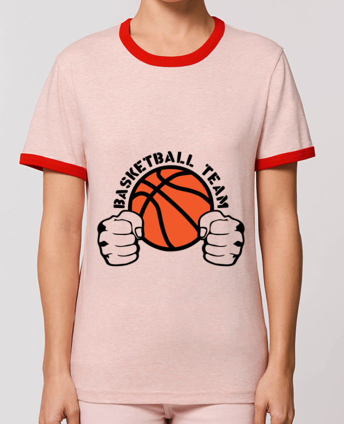 T-Shirt Contrasté Unisexe Stanley RINGER basketball team poing ferme logo equipe by Achille