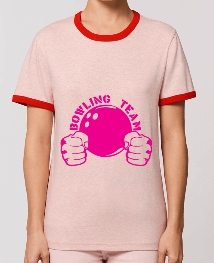 T-Shirt Contrasté Unisexe Stanley RINGER bowling team poing fermer logo club por Achille