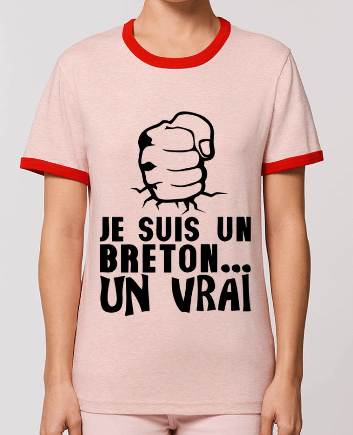 T-Shirt Contrasté Unisexe Stanley RINGER breton vrai veritable citation humour por Achille