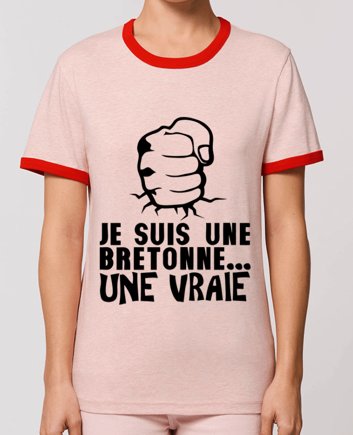 T-Shirt Contrasté Unisexe Stanley RINGER bretonne vrai citation humour breton poing fermer por Achille