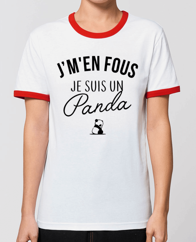 T-Shirt Contrasté Unisexe Stanley RINGER J'm'en fous je suis un panda by La boutique de Laura