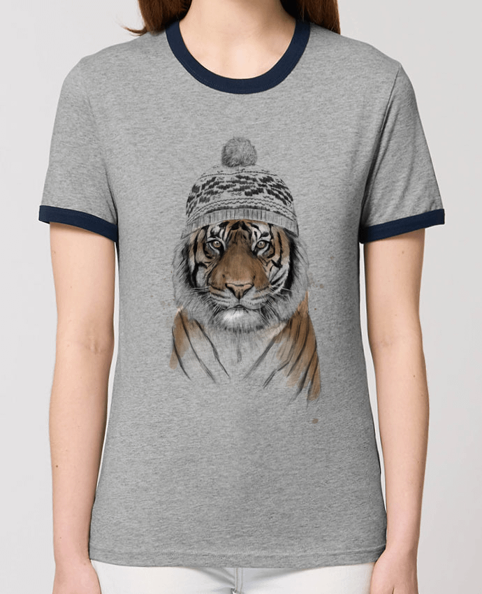 T-Shirt Contrasté Unisexe Stanley RINGER Siberian tiger por Balàzs Solti