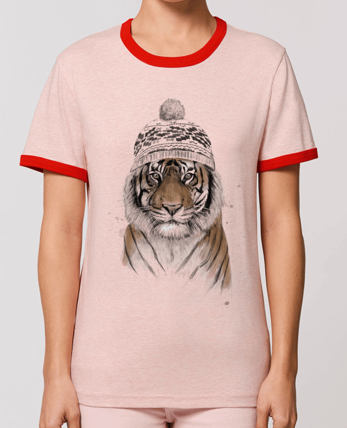 T-Shirt Contrasté Unisexe Stanley RINGER Siberian tiger by Balàzs Solti