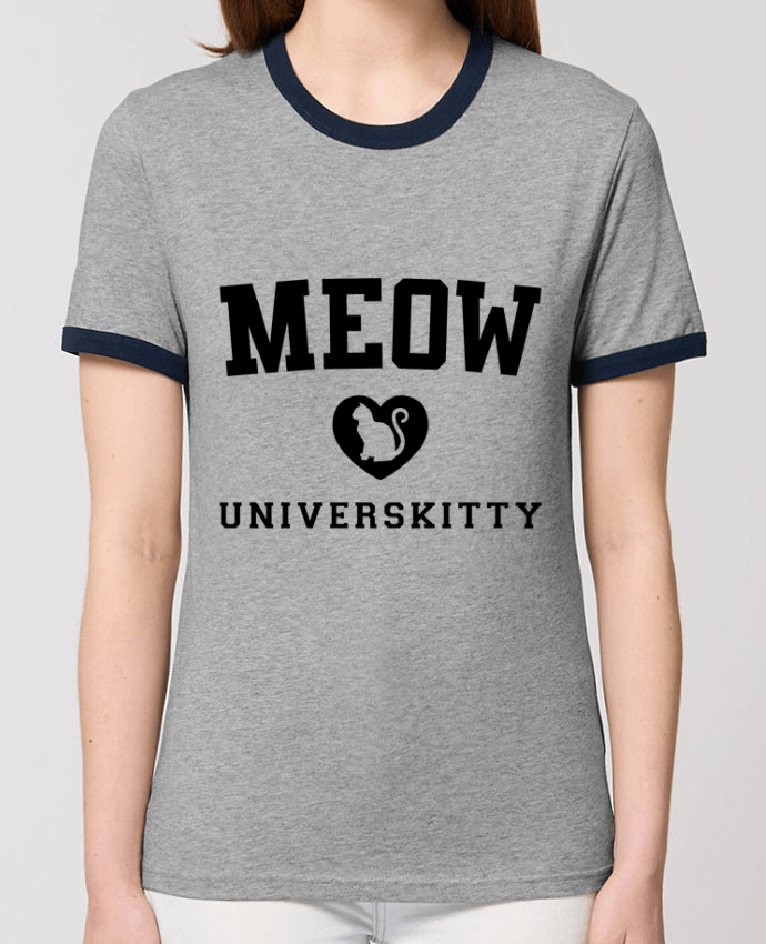 T-Shirt Contrasté Unisexe Stanley RINGER Meow Universkitty by Freeyourshirt.com