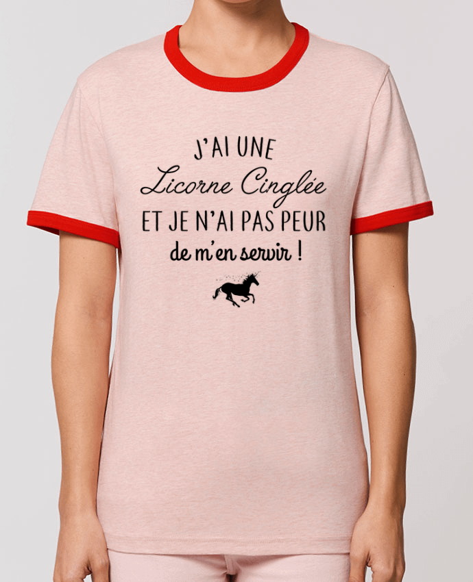 T-Shirt Contrasté Unisexe Stanley RINGER J'ai une licorne cinglée ! por La boutique de Laura