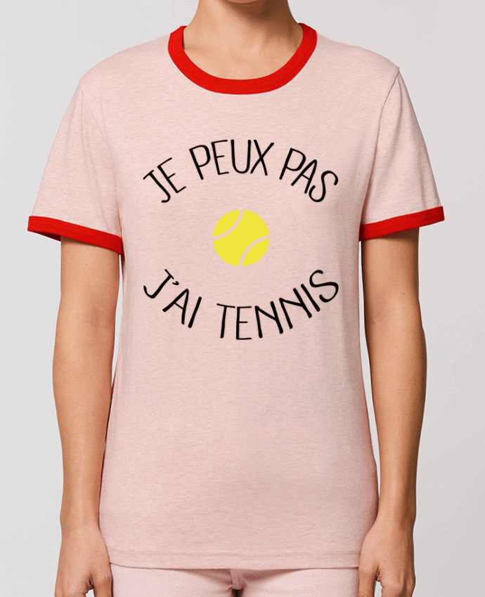 T-Shirt Contrasté Unisexe Stanley RINGER Je peux pas j'ai Tennis por Freeyourshirt.com