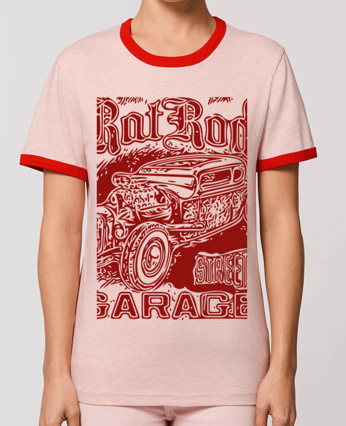 T-Shirt Contrasté Unisexe Stanley RINGER Hot rod garage by David