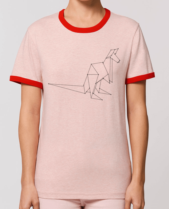 T-Shirt Contrasté Unisexe Stanley RINGER Origami kangourou by /wait-design