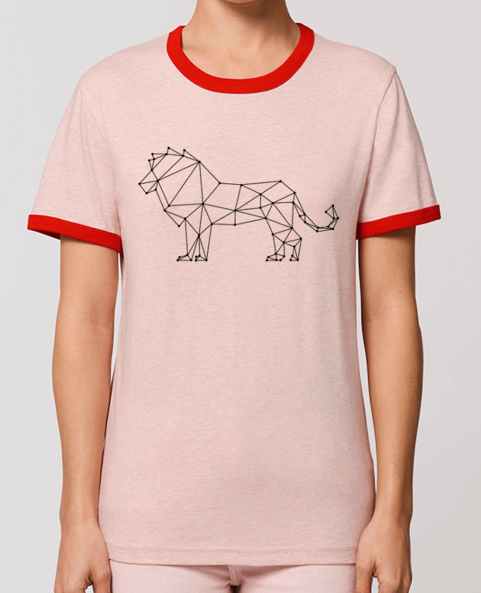 T-Shirt Contrasté Unisexe Stanley RINGER Origami lion por /wait-design