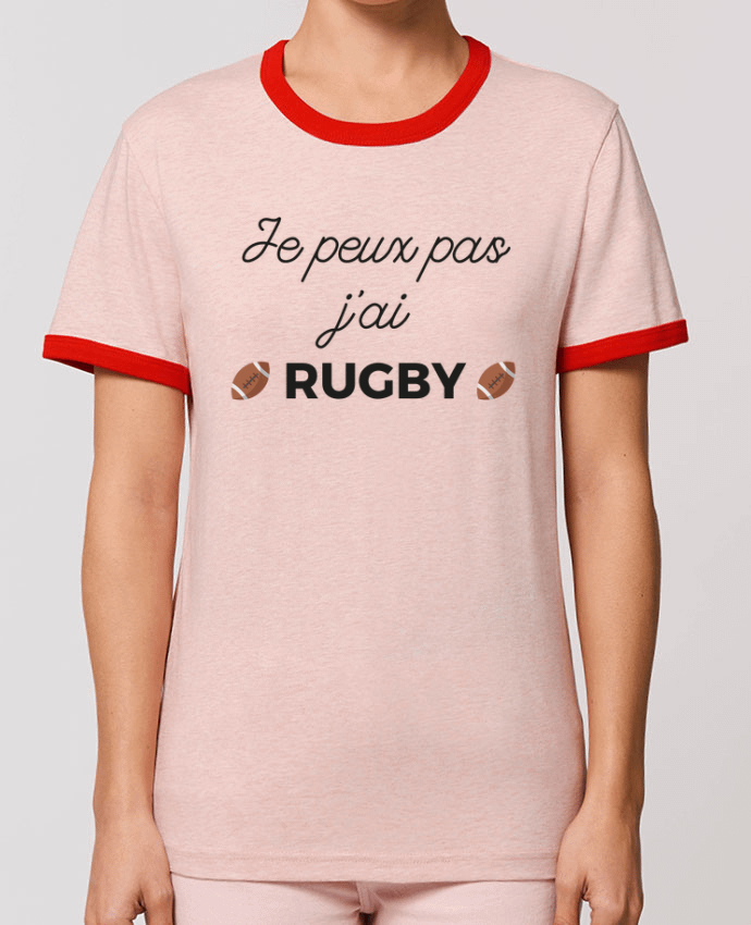 T-Shirt Contrasté Unisexe Stanley RINGER Je peux pas j'ai Rugby by Ruuud