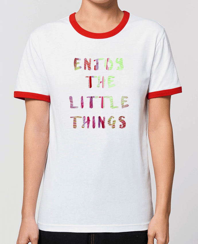 T-Shirt Contrasté Unisexe Stanley RINGER Enjoy the little things por Les Caprices de Filles