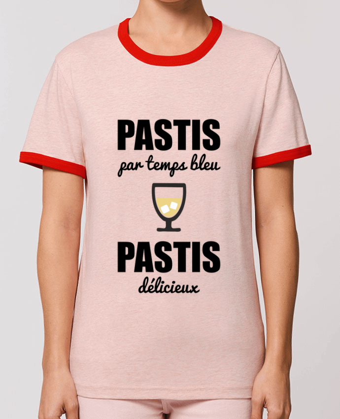 T-Shirt Contrasté Unisexe Stanley RINGER Pastis por temps bleu pastis délicieux por Benichan