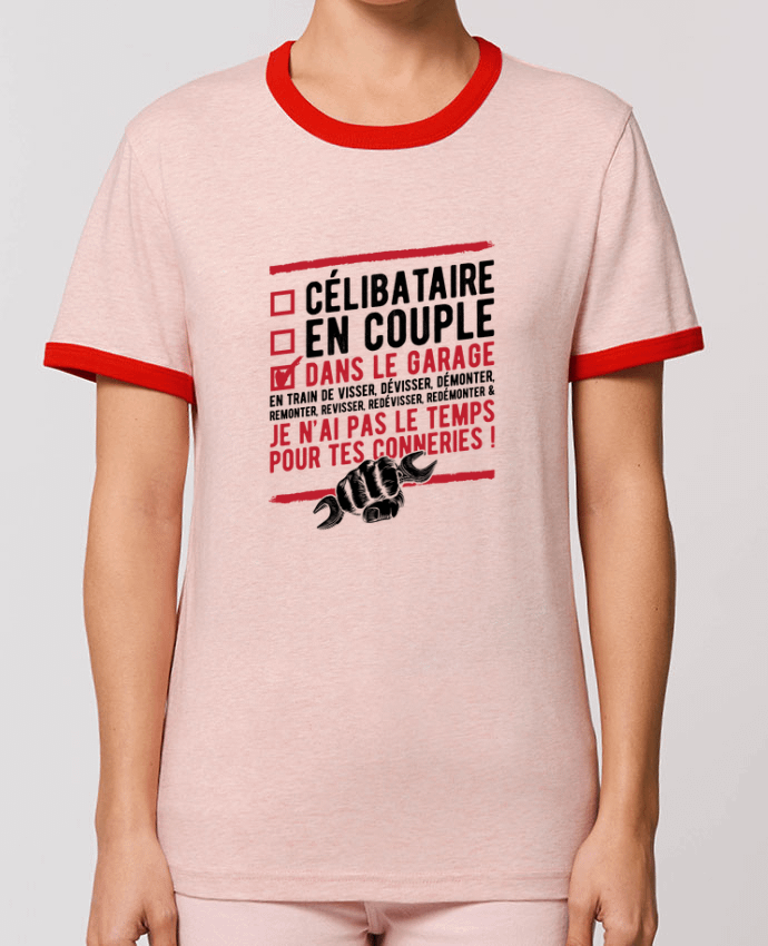 T-Shirt Contrasté Unisexe Stanley RINGER Dans le garage humour por Original t-shirt