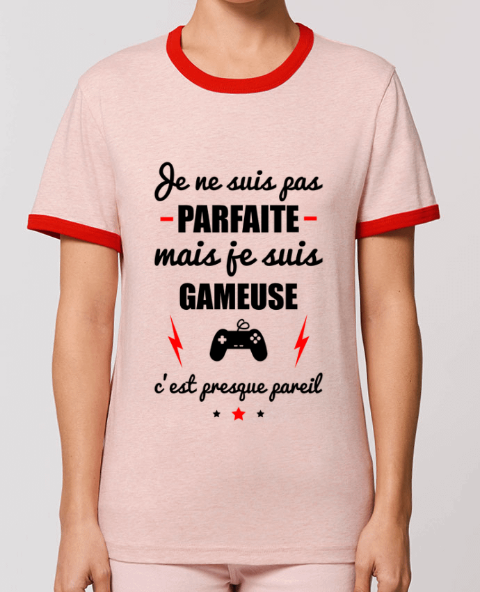 T-Shirt Contrasté Unisexe Stanley RINGER Je ne suis pas byfaite mais je suis gameuse c'est presque byeil by Benichan