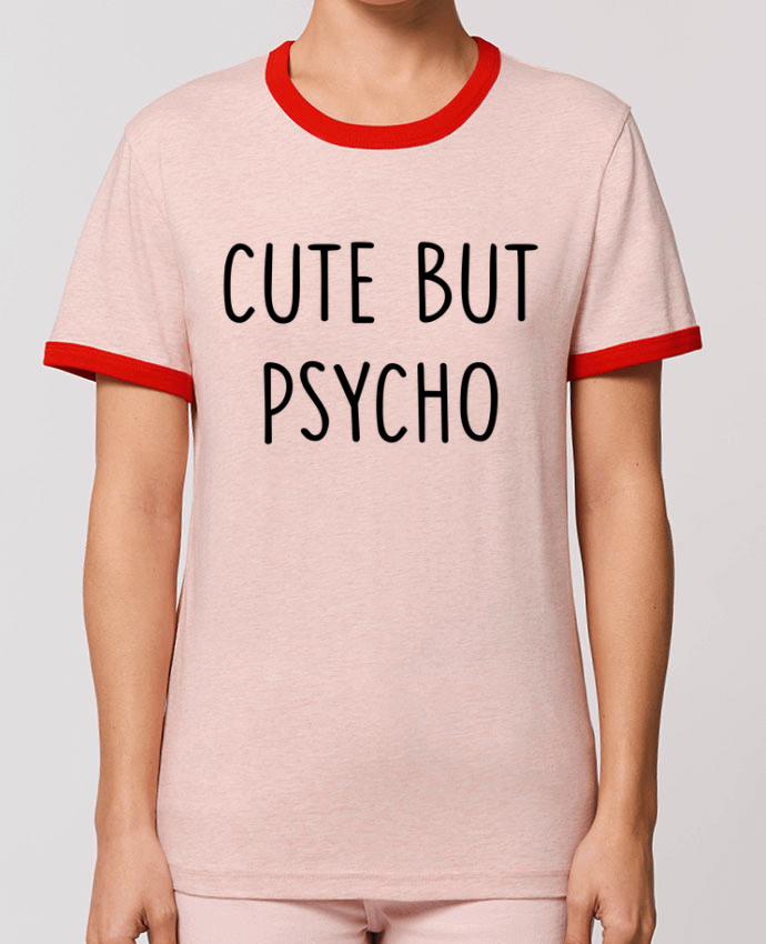 T-Shirt Contrasté Unisexe Stanley RINGER Cute but psycho 2 por Bichette