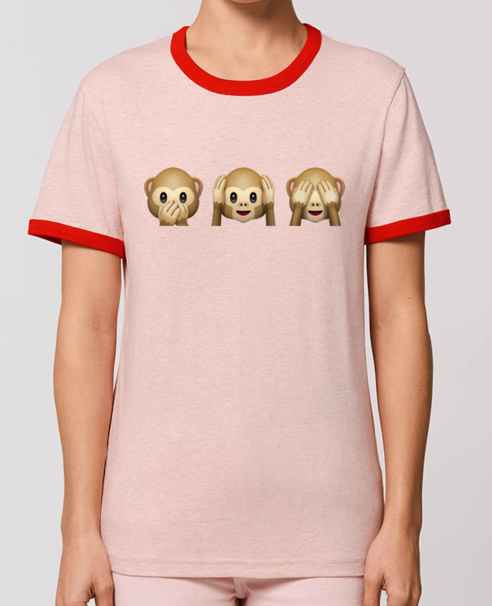 T-Shirt Contrasté Unisexe Stanley RINGER Three monkeys por Bichette
