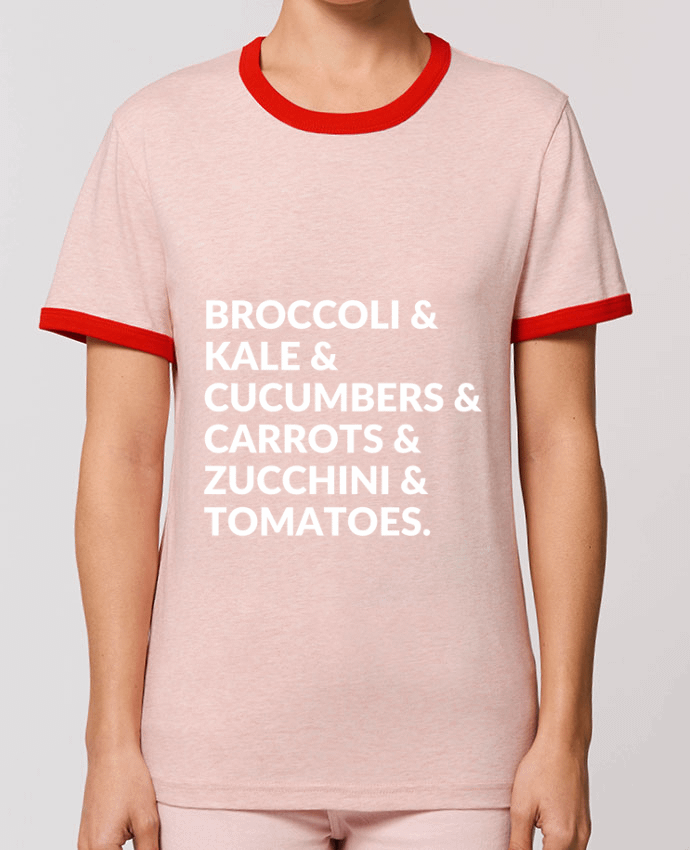 T-Shirt Contrasté Unisexe Stanley RINGER Broccoli & Kale & Cucumbers & Carrots & Zucchini & Tomatoes por Bichette