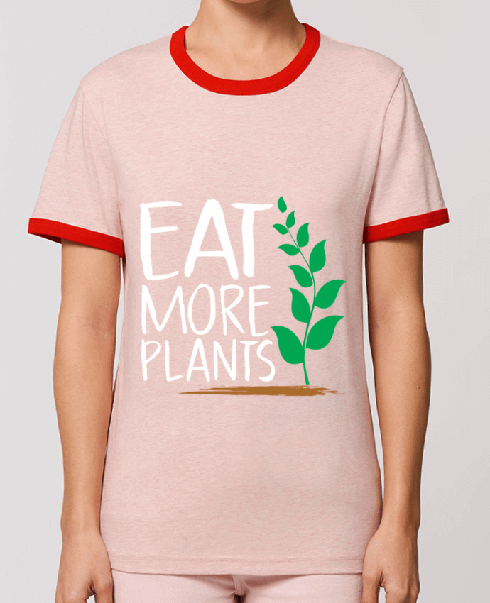 T-Shirt Contrasté Unisexe Stanley RINGER Eat more plants por Bichette
