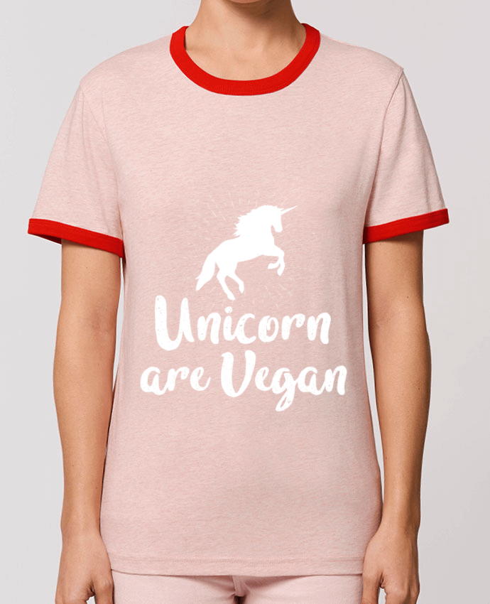 T-Shirt Contrasté Unisexe Stanley RINGER Unicorn are vegan by Bichette