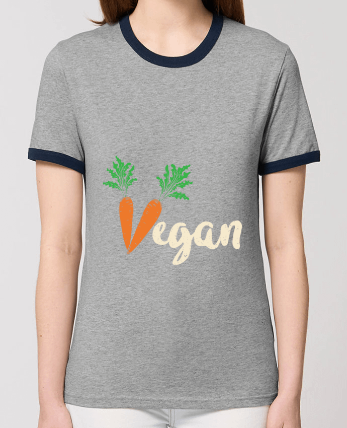 T-Shirt Contrasté Unisexe Stanley RINGER Vegan carrot por Bichette