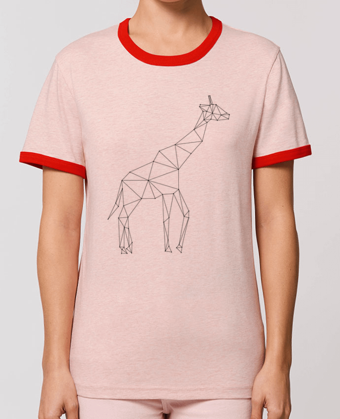 T-Shirt Contrasté Unisexe Stanley RINGER Giraffe origami por /wait-design