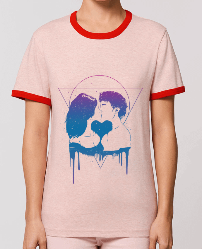 T-Shirt Contrasté Unisexe Stanley RINGER Cosmic love II by Balàzs Solti
