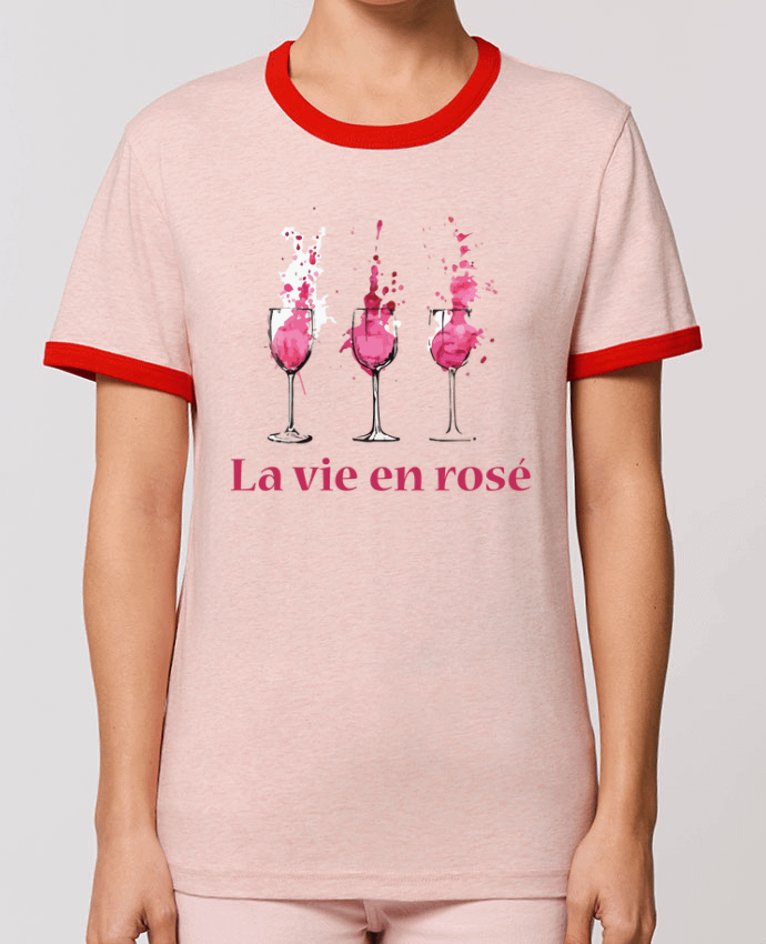 T-Shirt Contrasté Unisexe Stanley RINGER La vie en rosé by tunetoo