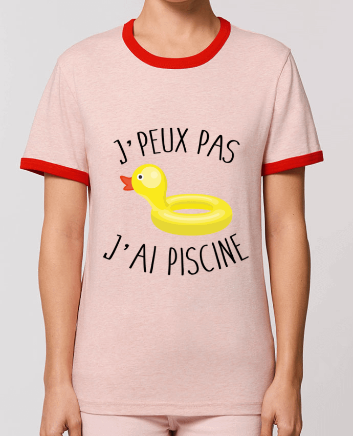 T-Shirt Contrasté Unisexe Stanley RINGER Je peux pas j'ai piscine por FRENCHUP-MAYO