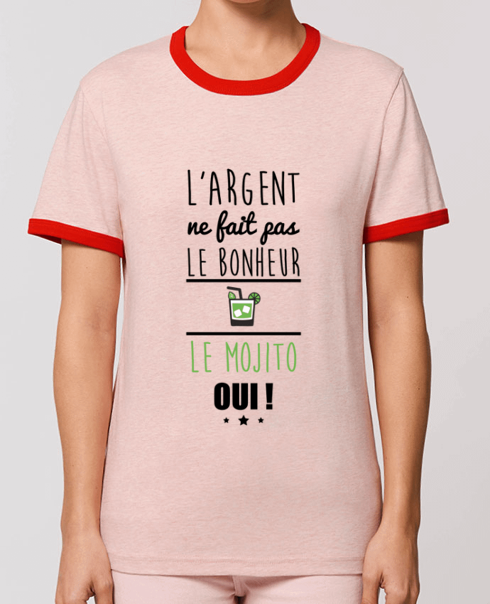 T-Shirt Contrasté Unisexe Stanley RINGER L'argent ne fait pas le bonheur le mojito oui ! por Benichan