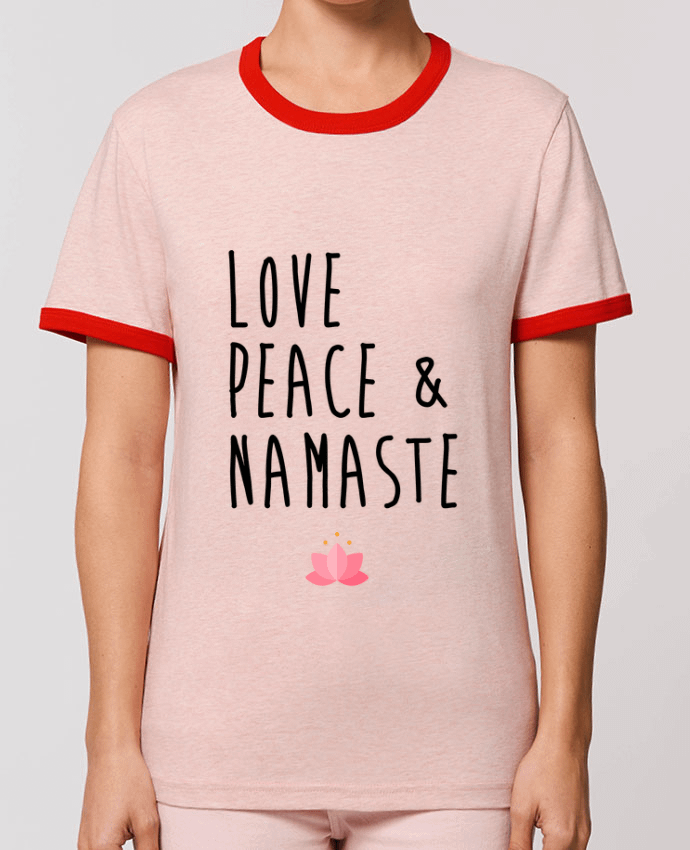 T-Shirt Contrasté Unisexe Stanley RINGER Love, Peace & Namaste por tunetoo