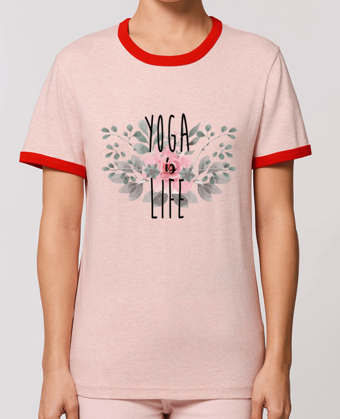T-Shirt Contrasté Unisexe Stanley RINGER Yoga is life por tunetoo