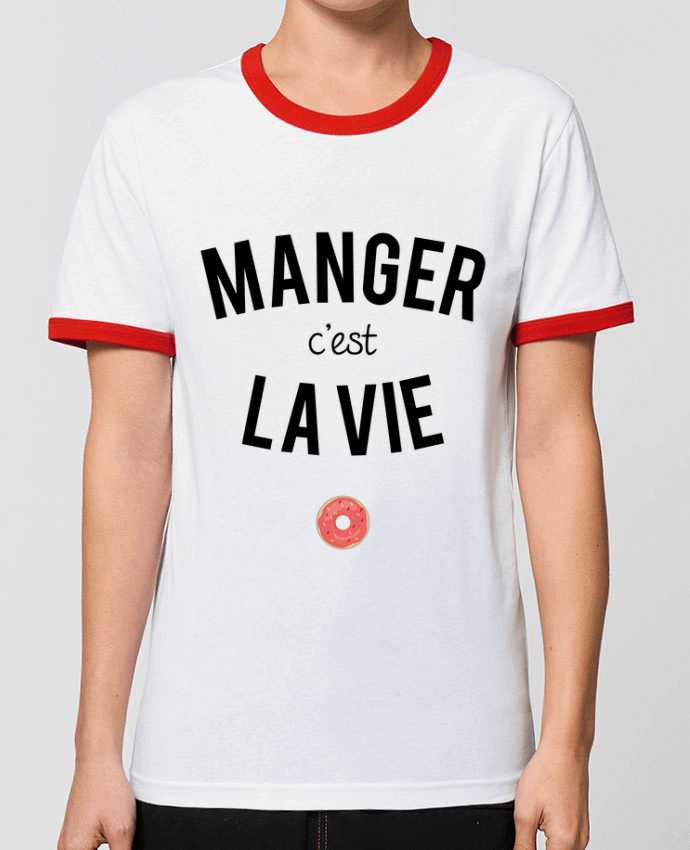 T-Shirt Contrasté Unisexe Stanley RINGER Manger c'est la vie by tunetoo