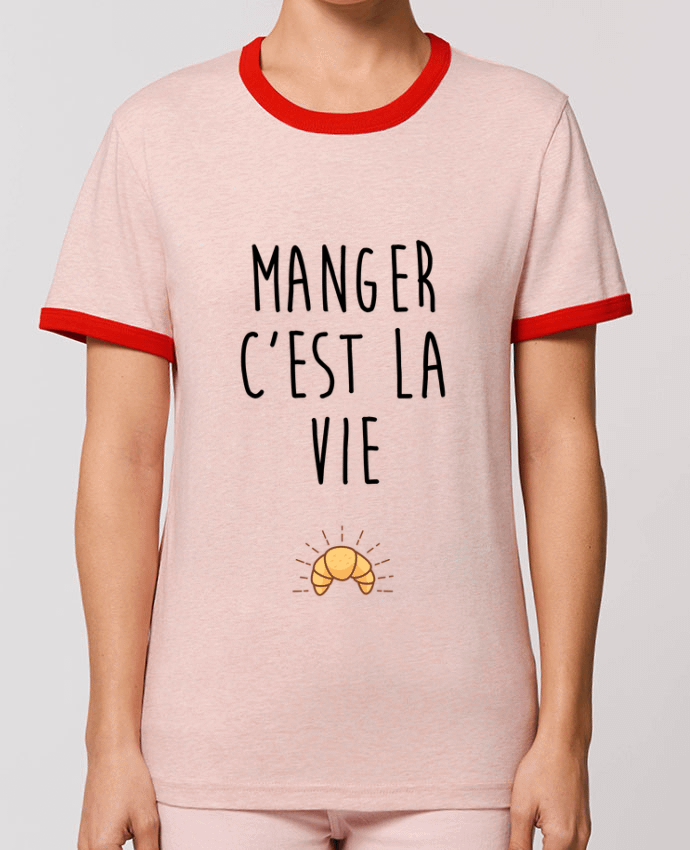 T-Shirt Contrasté Unisexe Stanley RINGER Manger c'est la vie by tunetoo