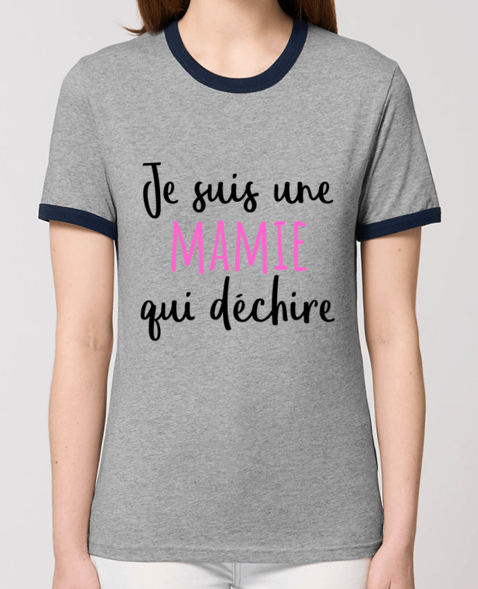 T-Shirt Contrasté Unisexe Stanley RINGER Je suis une mamie qui déchire por tunetoo