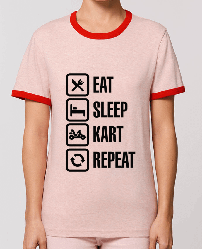 T-Shirt Contrasté Unisexe Stanley RINGER Eat, sleep, kart, repeat by LaundryFactory