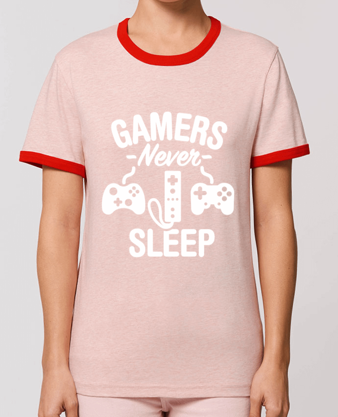 T-Shirt Contrasté Unisexe Stanley RINGER Gamers never sleep por LaundryFactory
