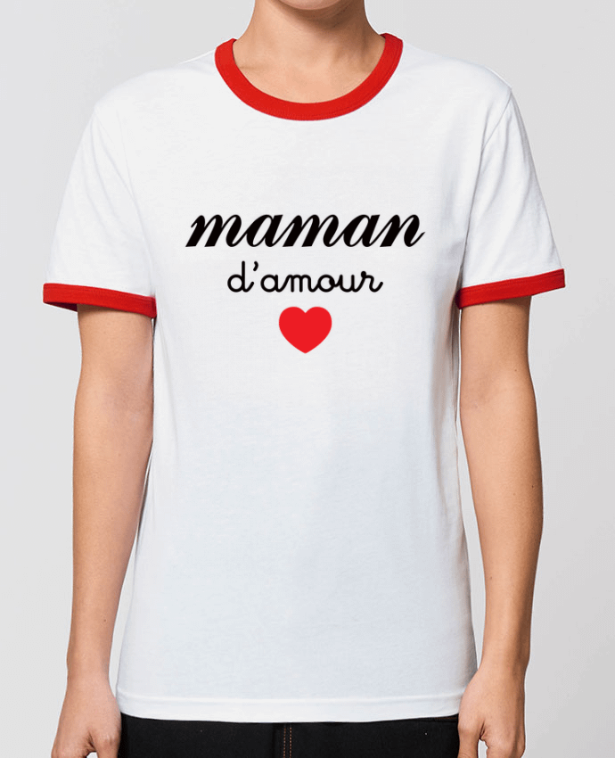 T-Shirt Contrasté Unisexe Stanley RINGER Maman D'amour by Freeyourshirt.com