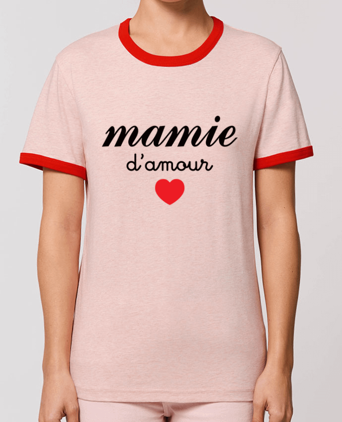T-Shirt Contrasté Unisexe Stanley RINGER Mamie D'amour por Freeyourshirt.com
