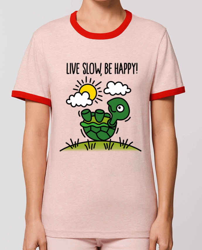 T-shirt LIVE SLOW BE HAPPY par LaundryFactory