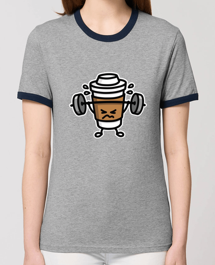 T-Shirt Contrasté Unisexe Stanley RINGER STRONG COFFEE SMALL por LaundryFactory