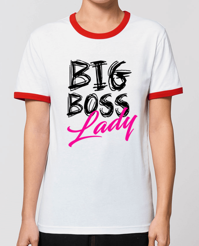 T-Shirt Contrasté Unisexe Stanley RINGER big boss lady by DesignMe