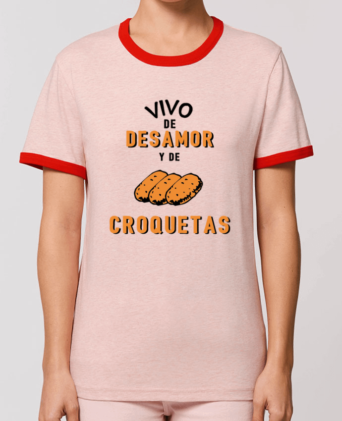 T-Shirt Contrasté Unisexe Stanley RINGER Vivo de desamor y de croquetas por tunetoo