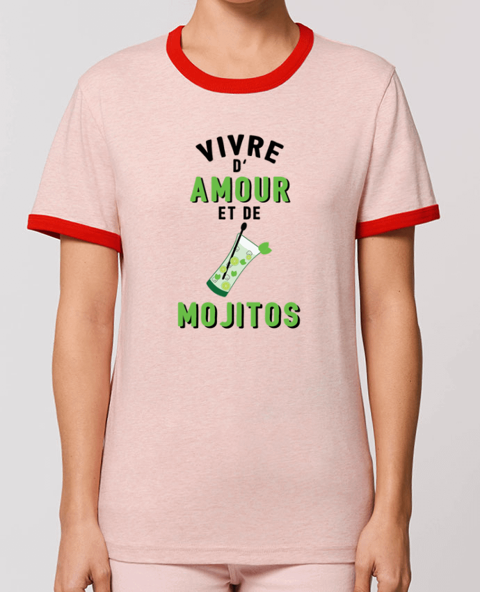 T-Shirt Contrasté Unisexe Stanley RINGER Vivre d'amour et de mojitos by tunetoo