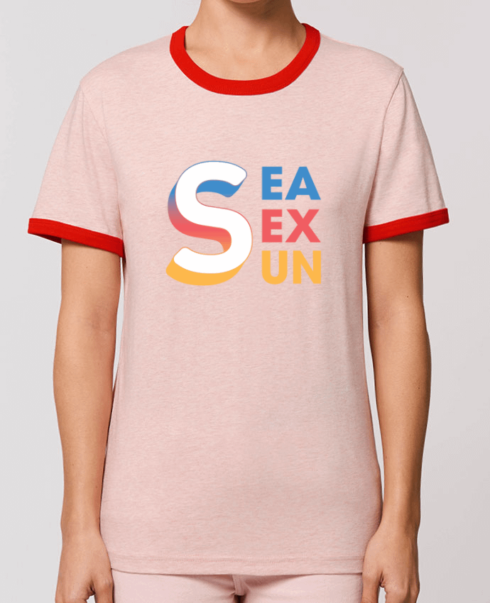 T-Shirt Contrasté Unisexe Stanley RINGER Sea Sex Sun por tunetoo