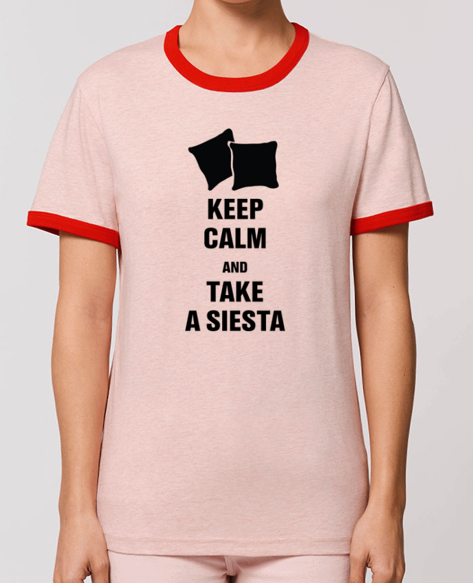 T-Shirt Contrasté Unisexe Stanley RINGER Keep calm and take a siesta por tunetoo