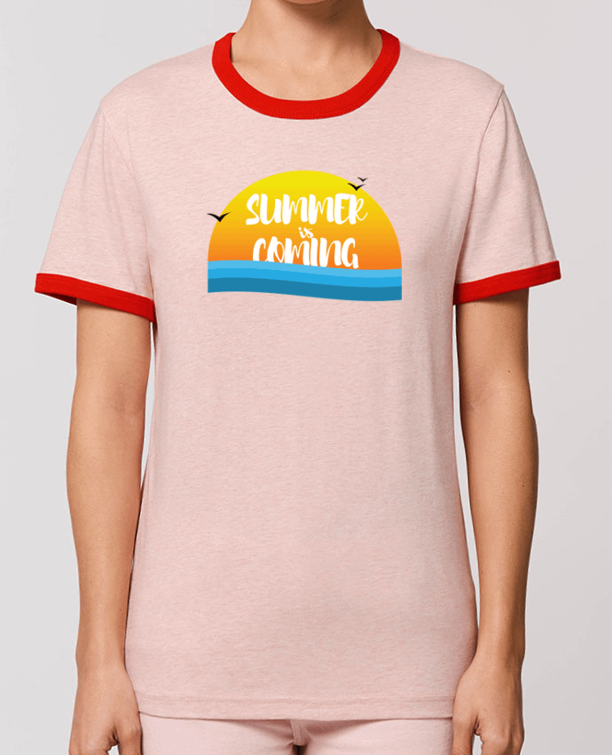 T-Shirt Contrasté Unisexe Stanley RINGER Summer is coming by tunetoo